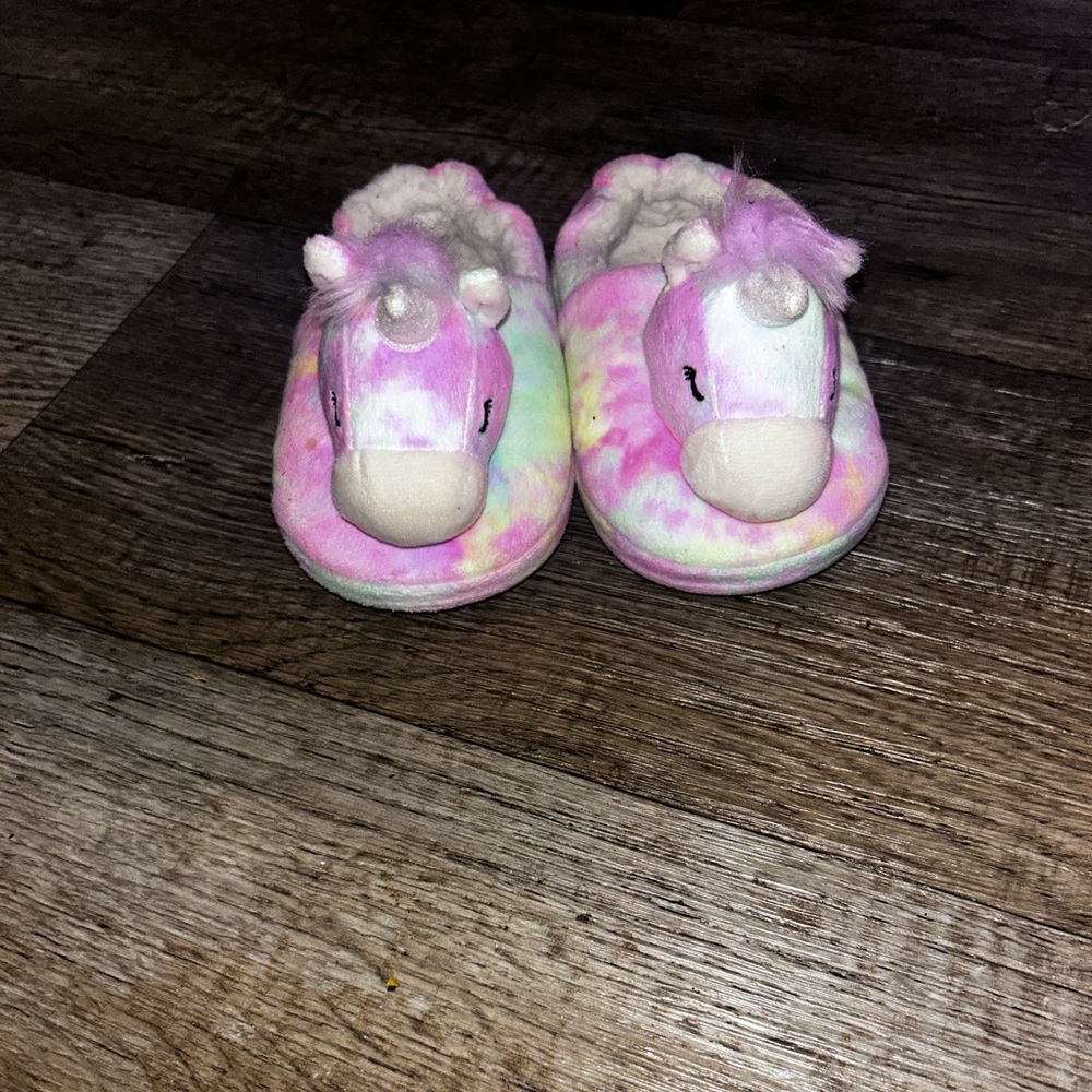 Pink and White Unicorn Slippers